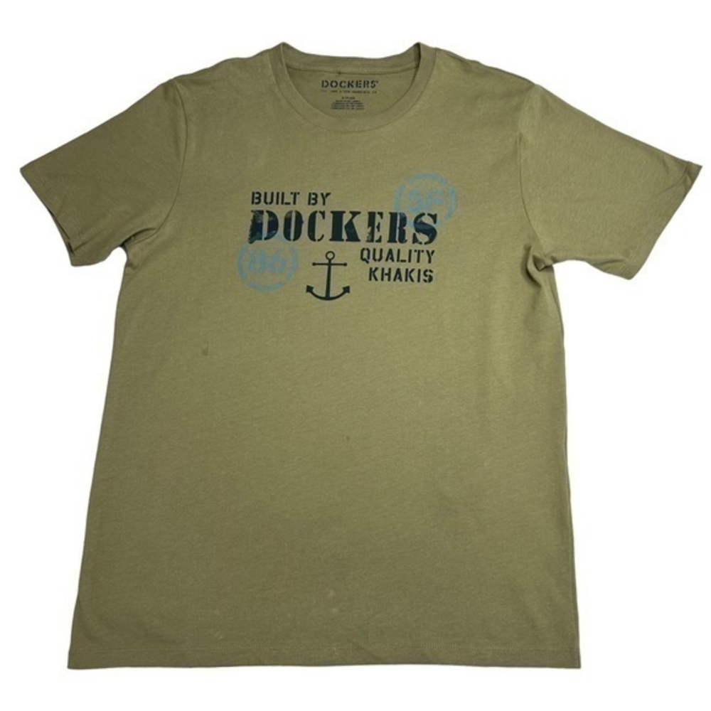Dockers Mens Graphic T-Shirt Built By Dockers Quality Khakis Army Green NWT S